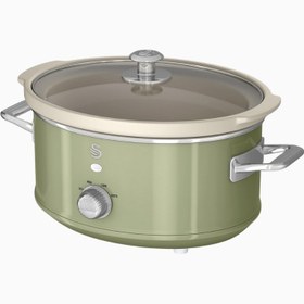 Resim Retro 3,5L Yavaş Pişirici, Seramik Yapışmaz Kap, 3 Sıcaklık Ayarı, 200 W, Vintage Tasarım - Yeşil 