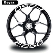 Resim Bajaj F250 Jant İçi Yazı Sticker Modeli Beyaz 