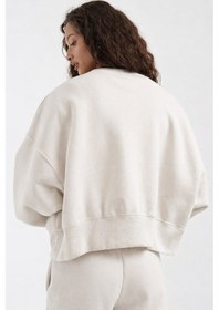 Resim Nike Sportswear Essential Collection Fleece Oversized Kadın Sweatshirt Krem 