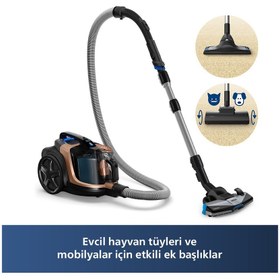 Resim Philips Series 900 W TURBO FIRÇALI Marathon Daily XB7151 900 W Toz Torbasız Süpürge 75 DB 