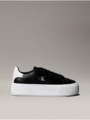 Resim Calvin Klein Kadın Platform Taban CK Logolu Deri Siyah Sneaker YW0YW01928-0GM 