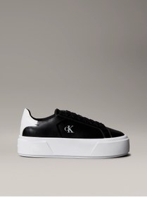 Resim Calvin Klein Kadın Platform Taban CK Logolu Deri Siyah Sneaker YW0YW01928-0GM 