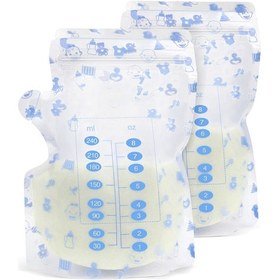 Resim Konesam "100'lü Anne Sütü Saklama Poşeti, Çift Fermuarlı, Ölçekli, Bpa İçermez, 240ml" 