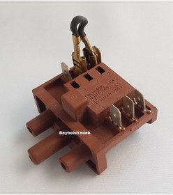 Resim Şofben Kademe Anahtarı Mini Elektrikli Şofben Şalteri Soketli Kablolu Tip Şalter Kahverengi 