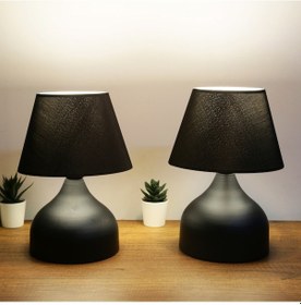 Resim Homing Milano 2' Li Set Metal Gövdeli Siyah Kumaş Abajur Ayd-3123 Siyah 