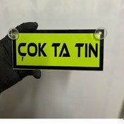 Resim Yeşil Renk Üzeri Siyah Renk Çok Ta Tın Yazılı Vantuzlu Cam Süsü 