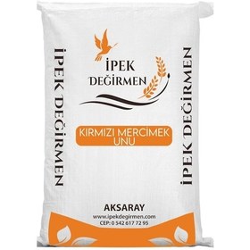 Resim İpek Değirmen Kırmızı Mercimek Unu Glutensiz Doğal Taş Değirmen Katkısız Taze 5 KG 