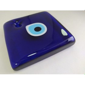 Resim Kare Cam Nazar Boncuğu El Yapımı Duvar Dekoru 10 10 Cm 