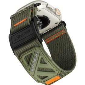 Resim Manyetik Tokalı Örgü Spor Kordon, Apple Watch Serisi 10/9/8/7/6/5/4/3/2/1/SE/Ultra ile Uyumlu, Manyetik Tokalı Nylon Spor Kordon, 49mm/42mm/44mm/45mm/46mm/38mm/40mm/41mm, Unisex Moda Bileklik 