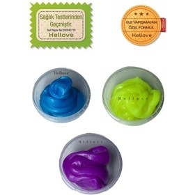 Resim Fosforlu Slime 3 Farklı Renk 3 lü Pofuduk Slaym Oyun Hamuru 