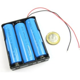 Resim Alkatronik 18650 3lü Pil Kutusu Seri Bağlı 3 Adet 11.1V Seri Lityum Lion Batarya Yuvası 