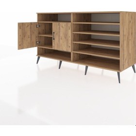 Resim Kronos Konsol 7 Raflı 2 Kapaklı 176x59x99 Çam-çam Atlas Çam/atlas Çam - Atlas Çam 