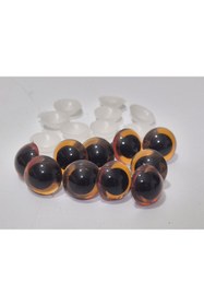 Resim Hasyılmaz Amigurumi Peluş Oyuncak Vidalı Göz 18mm Sarı Siyah (10 Adet) 