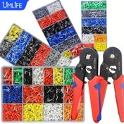 Resim 300-2120PCS Tel Konnektörlü 1 takım Sıkma Aleti Kiti, İzoleli Tel Sıkma Terminalleri, Karışık Popo Halkası Çatal Maça Mermi Hızlı Bağlantı Kesme Çeşitleri Kiti, Sıkma Pensesi Seti HSC8 6-4A / 6A 