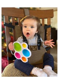 Resim Portatif Kumaş Mama Sandalyesi Taşınabilir Ayarlanabilir Kahve 