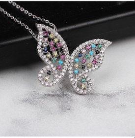 Resim Glorria Gümüş Renkli Kelebek Kolye (443543086) 