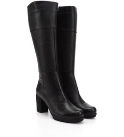 Resim Gönderir Kadın Siyah Floter Fermuarlı Kalın Topuklu Hakiki Deri Çizme Gkzc13444602 Siyah 