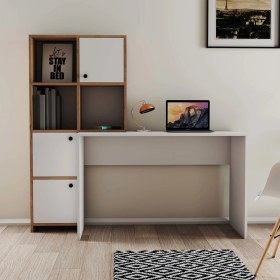 Resim Mezza Sılence Kitaplık - Çalışma Masası Takımı Sepet - Beyaz 1992 