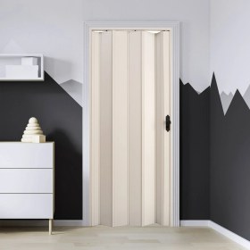 Resim Faran Dekorasyon 87 x 215 Beyaz Renk Camsız Pvc Akordiyon Katlanır Kapı – Frnakmodel-08 