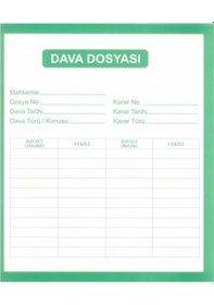 Resim İmalat Adliye Dosyası 25lik Paket Kaliteli Yeşil Beyaz 