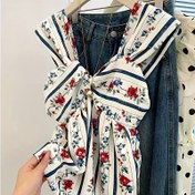 Resim Kadınların Zarif Fransız Vintage Çiçek Desenli V Yaka Bluz - Hafif Polyester Kolsuz Üst, Bahar/Yaz İçin Mükemmel, Rahat veya Şık Kıyafetler İçin, Bahar Modası | Vintage Çiçek Desen | Hafif Kumaş 