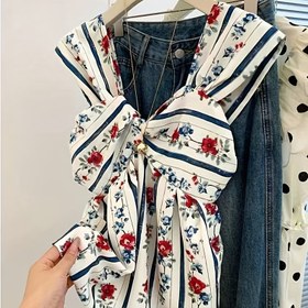 Resim Kadınların Zarif Fransız Vintage Çiçek Desenli V Yaka Bluz - Hafif Polyester Kolsuz Üst, Bahar/Yaz İçin Mükemmel, Rahat veya Şık Kıyafetler İçin, Bahar Modası | Vintage Çiçek Desen | Hafif Kumaş 