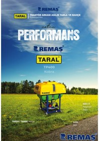 Resim Taral Kobra TP 400 Pülverizatör 400 L Asılır Tip Traktör Arkası İlaçlama Makinesi 