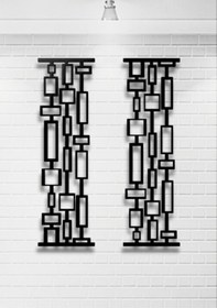 Resim Geometrik 2 Li Metal Duvar Dekoru Seti 24x70 