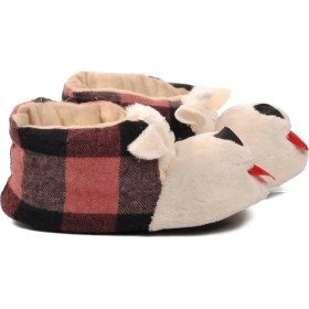 Resim Ayakmod Köpekli Pembe-Siyah-Bej Kadın Panduf 