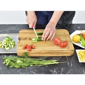 Resim CONAHOME Pratik Tepsili Ahşap Kesme Tahtası 