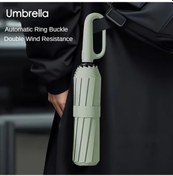 Resim Oldfriend Yeşil Katlanabilir Rüzgar Geçirmez Upf50+ 3-diz Güçlendirilmiş Seyahat Şemsiyesi 