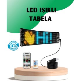 Resim USB Destekli LED Mağaza Tabelası – Renkli Rgb Kayan Yazı Paneli 