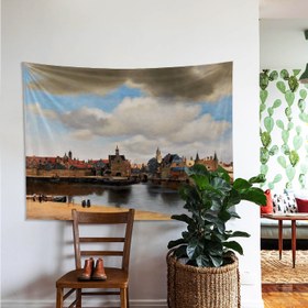 Resim View of Delft Duvar Örtüsü - 160 cm x 220 cm 