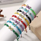 Resim 8 Adet Boho Sevimli Kelebek Charm Bilezikler, El Yapımı Dokuma Çinko Alaşım Hayvan Temalı Takılar Çiftler ve En İyi Arkadaşlar İçin, Yazlık Günlük & Hediye Fırsat Aksesuarı 