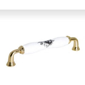 Resim Porcellana Perla Porselen Kulp-dolap-çekmece-mobilya-mutfak Dolabı-çocuk Odası-safir128mm(12,8CM)-altın-beyaz-stk5267 