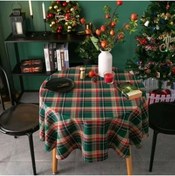 Resim Obay Beautifyy Noel Masa Örtüsü Ekose Masa Örtüsü Vintage Masa Örtüsü Sehpa Mat 