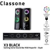 Resim Classone X3 Gamıng Soundbar - Rgb Hoparlör -Siyah 