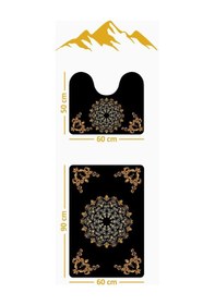 Resim Modern Desenli Dijital Baskı 3 Lü Banyo Paspas Takımı Yıkanabilir Kaymaz Tabanlı Klozet Takımı Klz0032 Renkli 