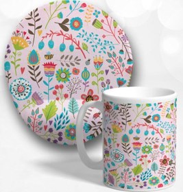 Resim Flowers Oval Bilek Destekli Mouse Pad Ve Kupa Bardak Seti Mousepad 