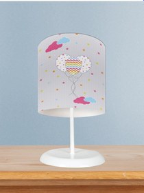 Resim Mekta Home Bebek Ve Çocuk Odası Renkli Bulutlu Ve Balon Desenli Abajur 