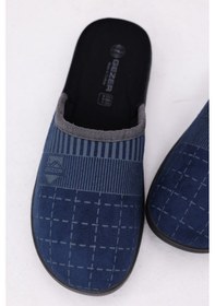 Resim Gezer Erkek Ev Terliği Mavi Kışlık Sıcak Astarlı Kaymaz Taban Rahat Yumuşak Ev İçi Terlik Lacivert 