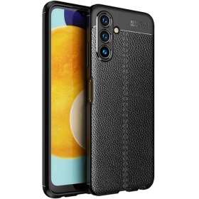 Resim Samsung Galaxy A13 Kılıf Niss Silikon Deri Görünümlü Korumalı Siyah 