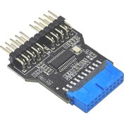 Resim Sones Usb3.0 19 Pin - Çift 9 Pin Konnektör Başlık Dişi 1 - 2 Erkek Kart 9 Pin Usb 2.0 Hub 