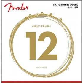 Resim Fender 0730070403 80/20 Bronze Ball End Akustik Gitar Teli (12-52) | 70L Light Tansiyon Dengeli Projeksiyon ve Net Tını 