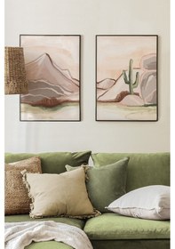 Resim 2 Parça Ahşap Çerçeve Görünümlü Mdf Tablo Seti 20x30 Cm - Model 21 - Ersy2mdfmodel21 