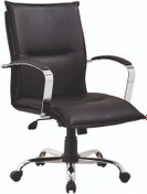 Resim MEHMET YAREN BURO Mk24 Yönetici Makam - Ofis Müdür - Büro - Çalışma Koltuğu Siyah Renk Krom Ayaklı 