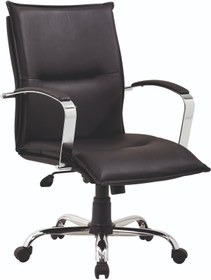 Resim MEHMET YAREN BURO Mk24 Yönetici Makam - Ofis Müdür - Büro - Çalışma Koltuğu Siyah Renk Krom Ayaklı 