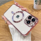 Resim m.tk moveteck Iphone 12 Pro Max Kılıf Kamera Lens Üstü Korumalı Manyetik Magsafe Derin Mor Şarj Case 