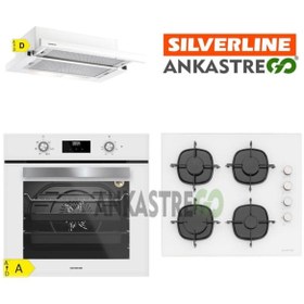 Resim Silverline BO6502W02 - CS5335W01 - 1140 Crystal Line 60 Beyaz Ankastre Set -5 yıl garanti 