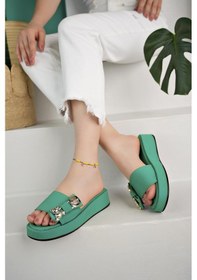 Resim Muggo Mişa Garantili Günlük Fiyonk Aksesuar Detaylı Kadın Terlik 001 